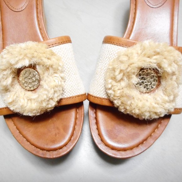 Coach Jazmin Cork and Leather Wedge Sandal  size 7.5 - Picture 4 of 8